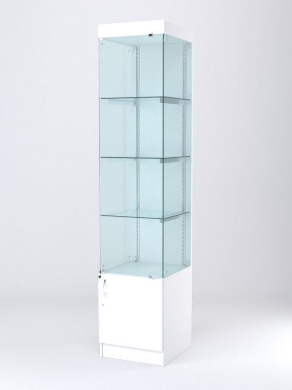 Витрина АСТЕРИЯ №2 (с дверкой, задняя стенка - ДСП), Белый