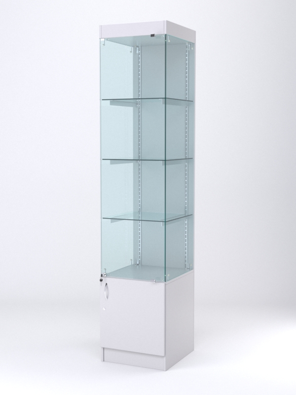 Витрина АСТЕРИЯ №2 (с дверкой, задняя стенка - ДСП), Серый