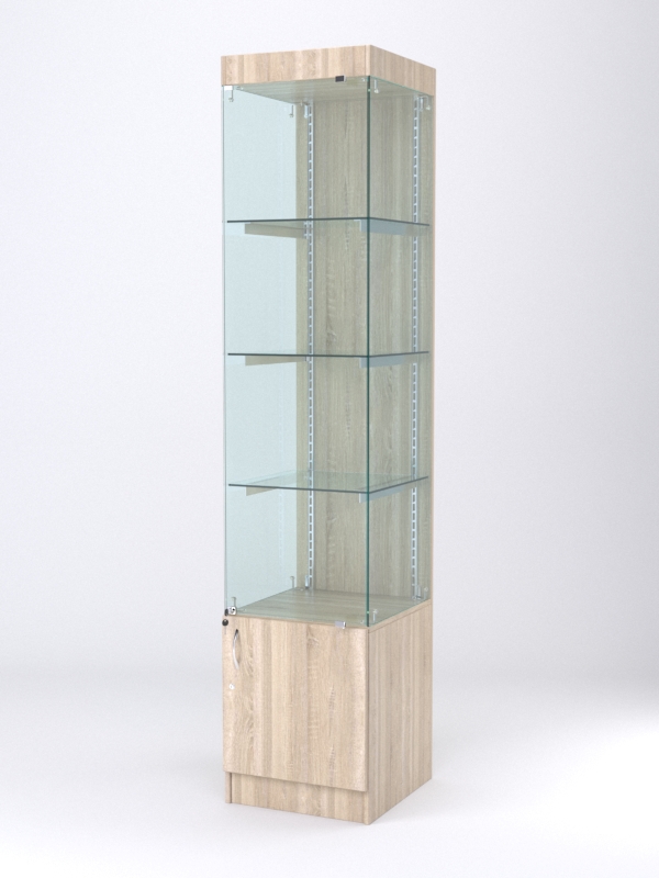 Витрина АСТЕРИЯ №2 (с дверкой, задняя стенка - ДСП), Дуб Сонома