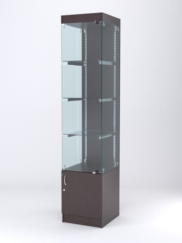 Витрина АСТЕРИЯ №2 (с дверкой, задняя стенка - ДСП), Дуб Венге