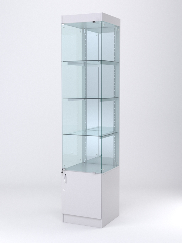 Витрина АСТЕРИЯ №4 (с дверкой, задняя стенка - зеркало), Серый