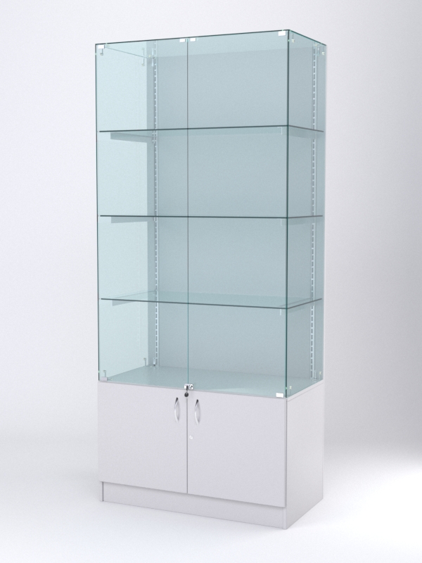 Витрина АСТЕРИЯ №5 (с дверками, задняя стенка - ДСП), Серый