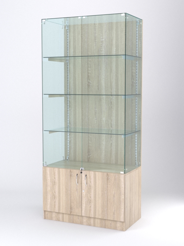 Витрина АСТЕРИЯ №5 (с дверками, задняя стенка - ДСП), Дуб Сонома