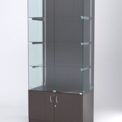 Витрина АСТЕРИЯ №5 (с дверками, задняя стенка - ДСП), Дуб Венге