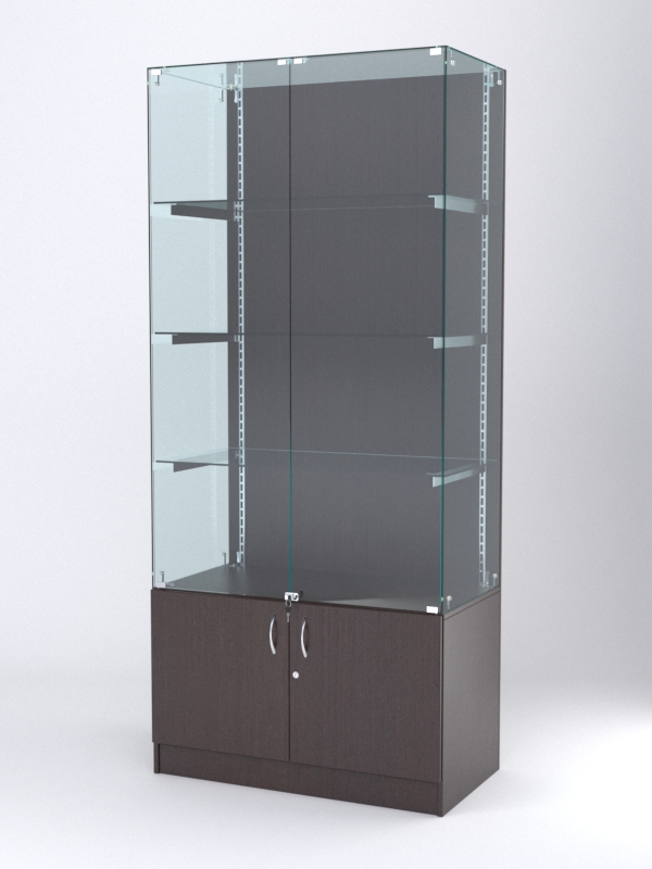 Витрина АСТЕРИЯ №5 (с дверками, задняя стенка - ДСП), Дуб Венге