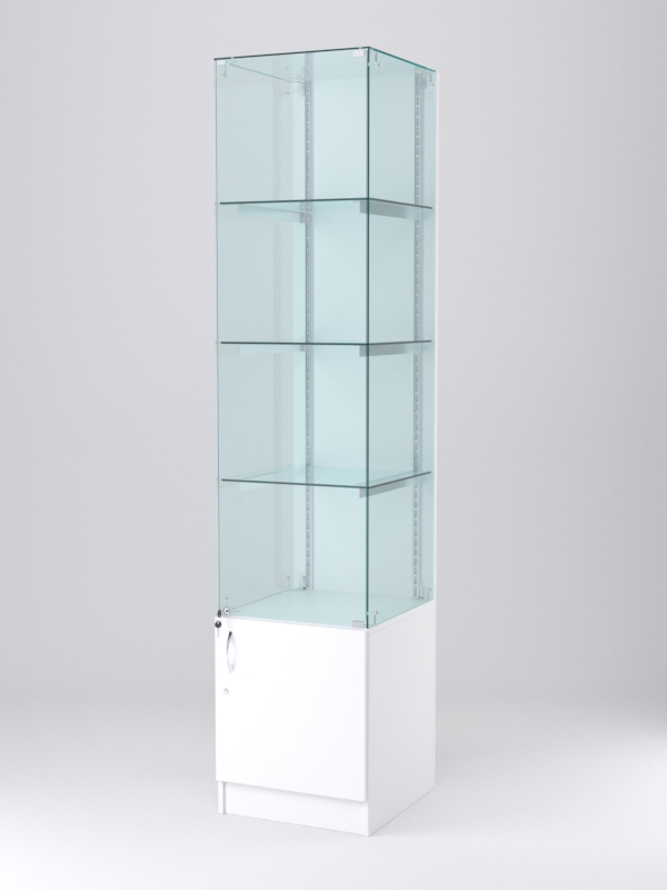 Витрина АСТЕРИЯ №6 (с дверкой, задняя стенка - ДСП), Белый