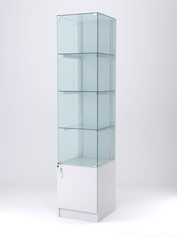 Витрина АСТЕРИЯ №6 (с дверкой, задняя стенка - ДСП), Серый