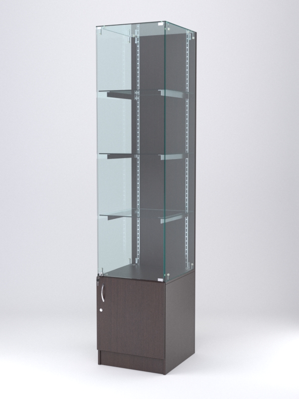 Витрина АСТЕРИЯ №6 (с дверкой, задняя стенка - ДСП), Дуб Венге