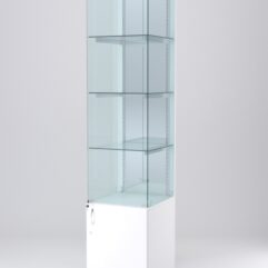 Витрина АСТЕРИЯ №8 (с дверкой, задняя стенка - зеркало), Белый