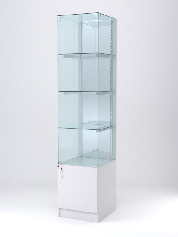 Витрина АСТЕРИЯ №8 (с дверкой, задняя стенка - зеркало), Серый