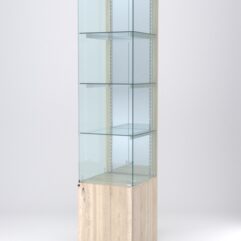 Витрина АСТЕРИЯ №8 (с дверкой, задняя стенка - зеркало), Дуб Сонома