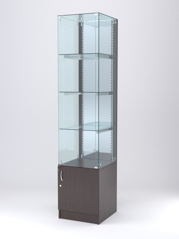 Витрина АСТЕРИЯ №8 (с дверкой, задняя стенка - зеркало), Дуб Венге