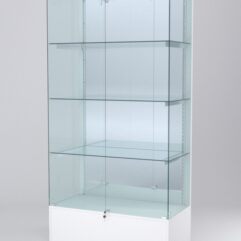 Витрина АСТЕРИЯ №11 (с дверками, задняя стенка - зеркало), Белый