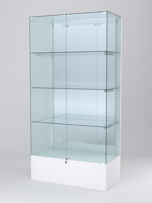 Витрина АСТЕРИЯ №11 (с дверками, задняя стенка - зеркало), Белый