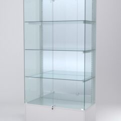 Витрина АСТЕРИЯ №11 (с дверками, задняя стенка - зеркало), Серый