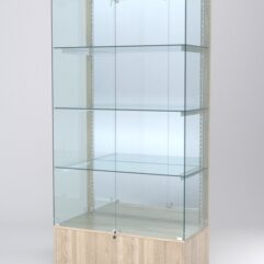 Витрина АСТЕРИЯ №11 (с дверками, задняя стенка - зеркало), Дуб Сонома