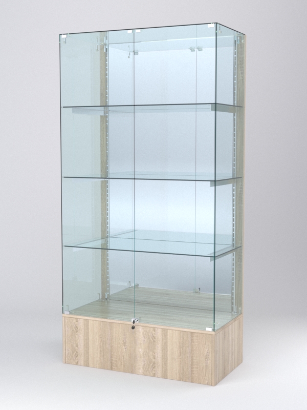 Витрина АСТЕРИЯ №11 (с дверками, задняя стенка - зеркало), Дуб Сонома