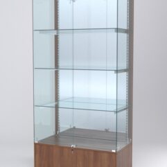 Витрина АСТЕРИЯ №11 (с дверками, задняя стенка - зеркало), Орех