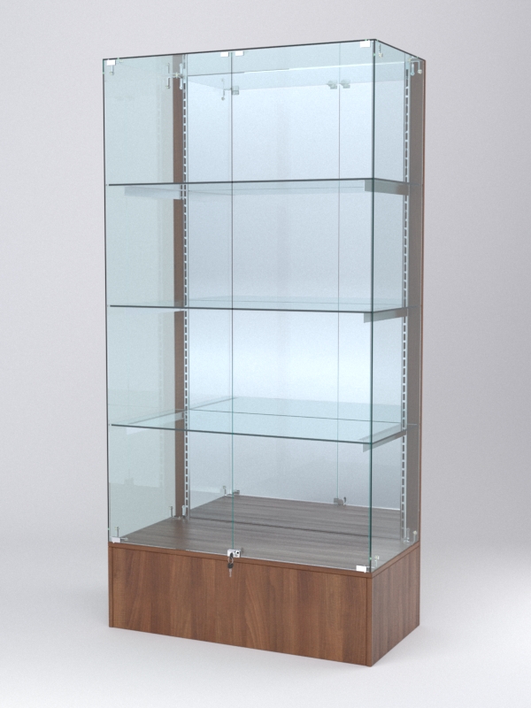 Витрина АСТЕРИЯ №11 (с дверками, задняя стенка - зеркало), Орех