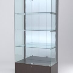 Витрина АСТЕРИЯ №11 (с дверками, задняя стенка - зеркало), Дуб Венге