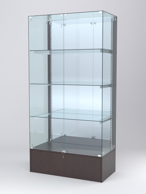 Витрина АСТЕРИЯ №11 (с дверками, задняя стенка - зеркало), Дуб Венге