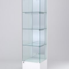 Витрина АСТЕРИЯ №12 (с дверкой, задняя стенка - зеркало), Белый