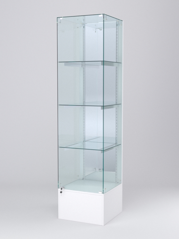 Витрина АСТЕРИЯ №12 (с дверкой, задняя стенка - зеркало), Белый