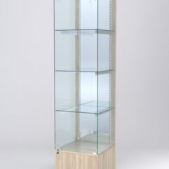 Витрина АСТЕРИЯ №12 (с дверкой, задняя стенка - зеркало), Дуб Сонома