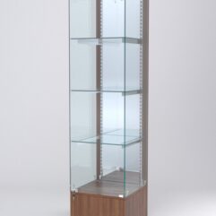 Витрина АСТЕРИЯ №12 (с дверкой, задняя стенка - зеркало), Орех