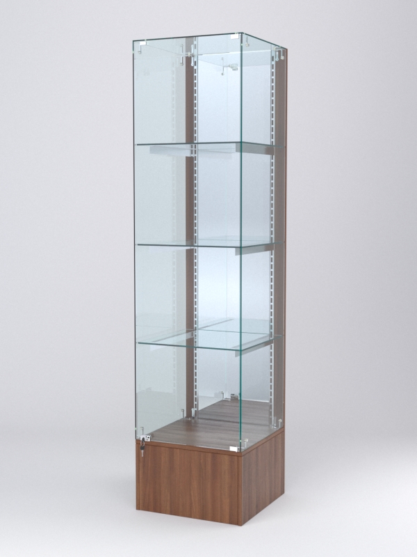 Витрина АСТЕРИЯ №12 (с дверкой, задняя стенка - зеркало), Орех