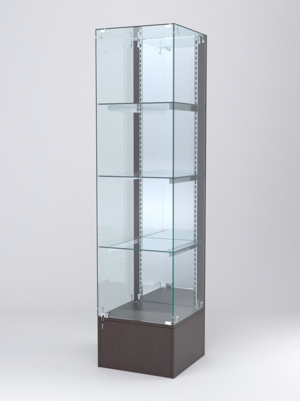 Витрина АСТЕРИЯ №12 (с дверкой, задняя стенка - зеркало), Дуб Венге