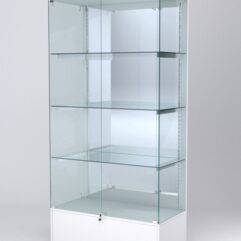 Витрина АСТЕРИЯ №15 (с дверками, задняя стенка - зеркало), Белый