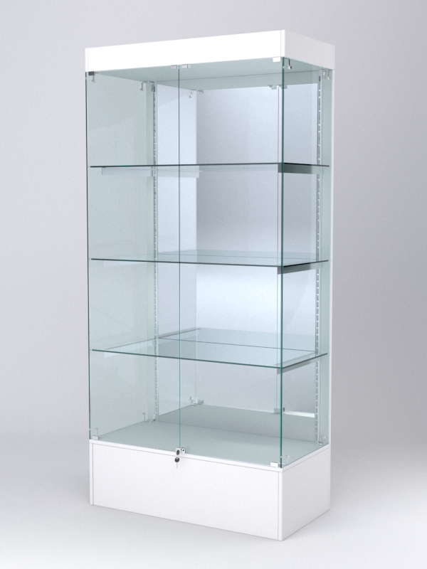Витрина АСТЕРИЯ №15 (с дверками, задняя стенка - зеркало), Белый