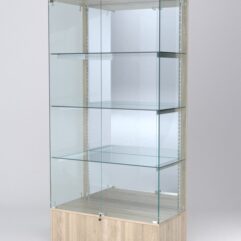 Витрина АСТЕРИЯ №15 (с дверками, задняя стенка - зеркало), Дуб Сонома