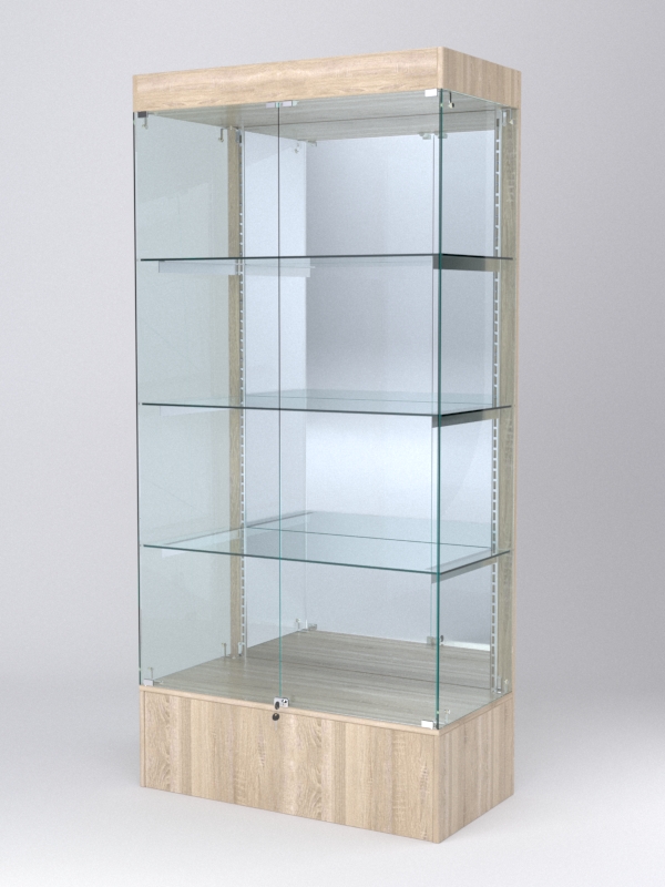 Витрина АСТЕРИЯ №15 (с дверками, задняя стенка - зеркало), Дуб Сонома