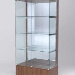 Витрина АСТЕРИЯ №15 (с дверками, задняя стенка - зеркало), Орех