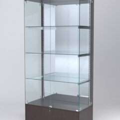 Витрина АСТЕРИЯ №15 (с дверками, задняя стенка - зеркало), Дуб Венге