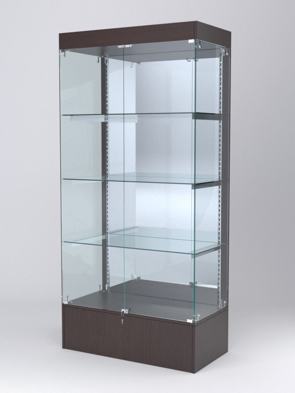 Витрина АСТЕРИЯ №15 (с дверками, задняя стенка - зеркало), Дуб Венге