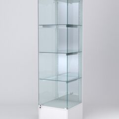 Витрина АСТЕРИЯ №16 (с дверкой, задняя стенка - зеркало), Белый