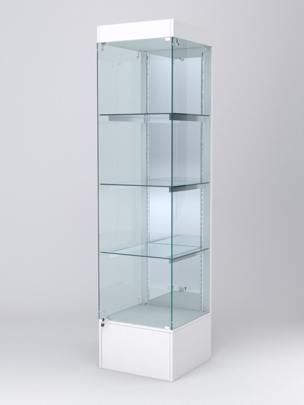 Витрина АСТЕРИЯ №16 (с дверкой, задняя стенка - зеркало), Белый