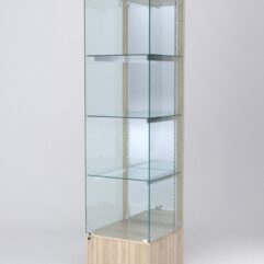 Витрина АСТЕРИЯ №16 (с дверкой, задняя стенка - зеркало), Дуб Сонома