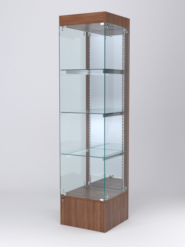 Витрина АСТЕРИЯ №16 (с дверкой, задняя стенка - зеркало), Орех