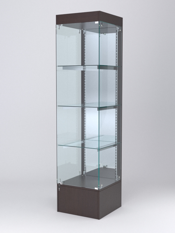 Витрина АСТЕРИЯ №16 (с дверкой, задняя стенка - зеркало), Дуб Венге