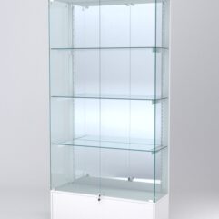 Витрина АСТЕРИЯ №19 (с дверками, задняя стенка - зеркало), Белый