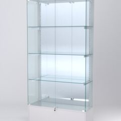 Витрина АСТЕРИЯ №19 (с дверками, задняя стенка - зеркало), Серый