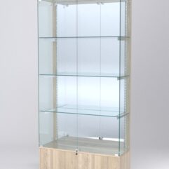 Витрина АСТЕРИЯ №19 (с дверками, задняя стенка - зеркало), Дуб Сонома