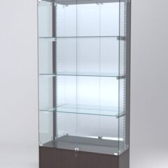 Витрина АСТЕРИЯ №19 (с дверками, задняя стенка - зеркало), Дуб Венге