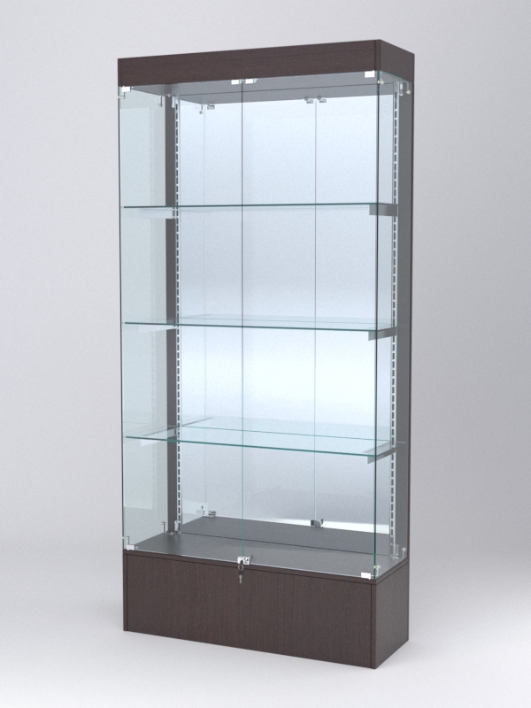 Витрина АСТЕРИЯ №19 (с дверками, задняя стенка - зеркало), Дуб Венге