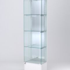 Витрина АСТЕРИЯ №20 (с дверкой, задняя стенка - зеркало), Белый