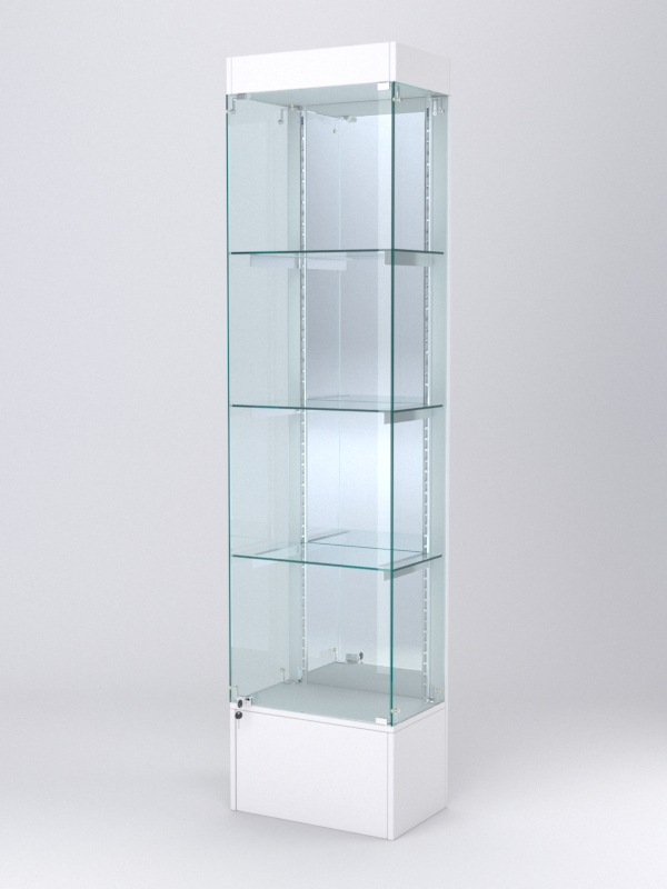 Витрина АСТЕРИЯ №20 (с дверкой, задняя стенка - зеркало), Белый